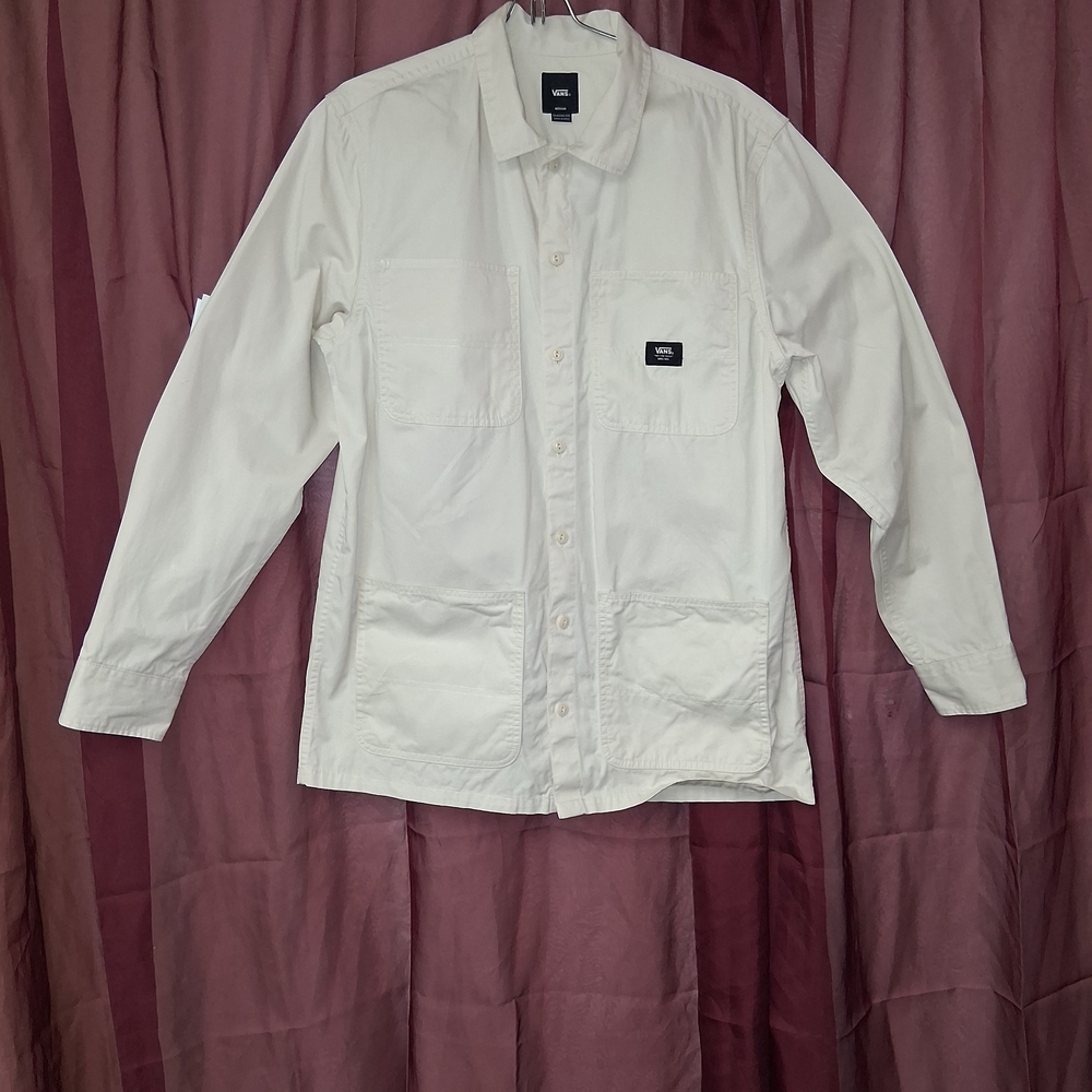 Vans Men Medium Classic Fit Shirt in Cream
